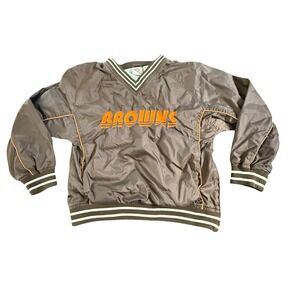 Vintage NFL Cleveland Browns Youth Windbreaker Pullover Brown Orange Size M 8/10